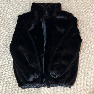 Black Mink/Leather Jacket